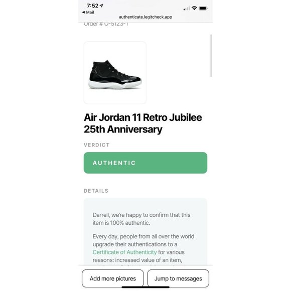 Nike Air Jordan 11 Retro Jubilee 25th Anniversary (CT8012-011) Men\'s Size 12 main image 8